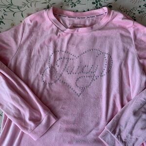 Juicy Couture bubblegum Pink Sweater with rhinestone Heart Design